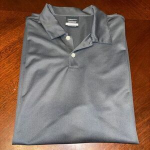 Nike Polo Shirt Adult Large Gray Midweight Swoosh DriFit Golf Embroid. "MN" Mens